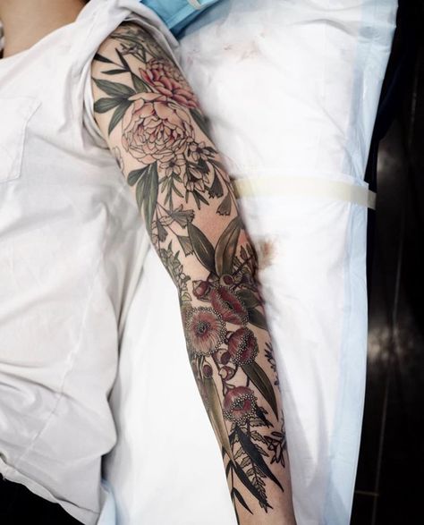 Botanical Tattoo Sleeve, Floral Arm Tattoo, Vintage Flower Tattoo, Garden Tattoos, Floral Tattoo Sleeve, Flower Tattoo Sleeve, Botanical Tattoo, Sleeve Tattoos For Women, Focal Points