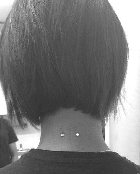 Nape micro dermals Nape Piercing Dermal, Neck Piercing Dermal, Dermal Anchor Piercing, Nape Piercing, Neck Piercing, Anchor Piercing, Dermal Anchor, New Tattoo Ideas, Dermal Piercing