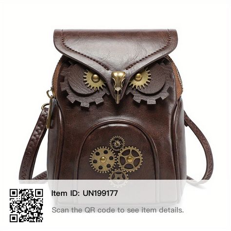 Steampunk Owl, Steampunk Bag, Owl Women, Retro Handbags, Vintage Steampunk, Estilo Punk, Medieval Fashion, Leather Bucket Bag, Square Bag