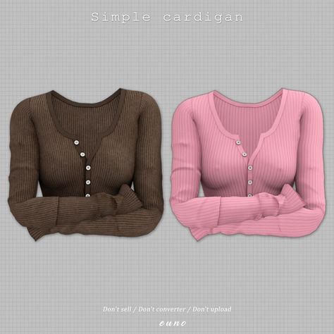 Euno Sims, Lotes The Sims 4, Simple Cardigan, The Sims 4 Cabelos, Sims 4 Tsr, Die Sims 4, Sims 4 Cas Mods, Sims Packs, The Sims 4 Pc