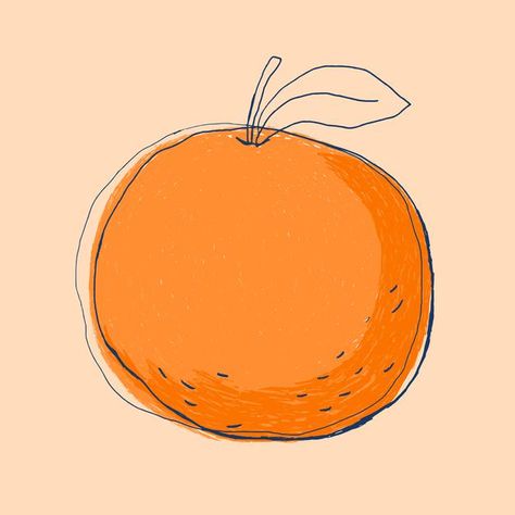 Fruit doodle orange logo hand drawn Free... | Free Vector #Freepik #freevector #food #abstract #design #hand-drawn Drawing Of An Orange, Cute Orange Drawing, Orange Fruit Drawing, Tangerine Drawing, Orange Doodles, Orange Doodle, Food Abstract, Orange Drawing, Fruit Doodle