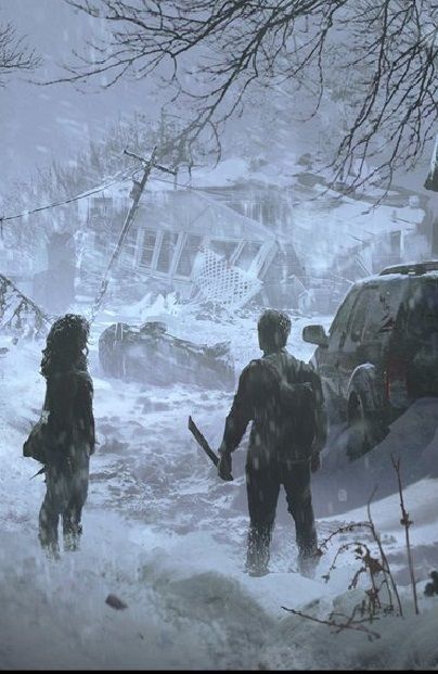 Frozen characters coming into the outskirts of town Frozen Apocalypse, Snow Apocalypse, Frozen City, Frozen Wasteland, City Ruins, Arte Zombie, Nuclear Winter, Apocalypse World, Apocalypse Aesthetic