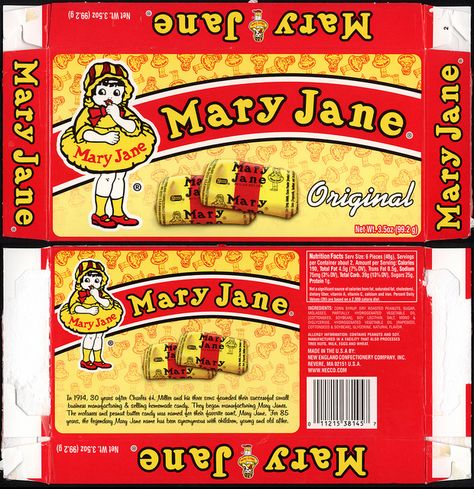 Necco - Mary Jane - candy box - 2011 by JasonLiebig, via Flickr Miniature Printables Food, Mary Jane Candy, Penny Candy, Barbie Printables, Candy Labels, Dollhouse Printables, Retro Candy, Miniature Printables, Kids Candy