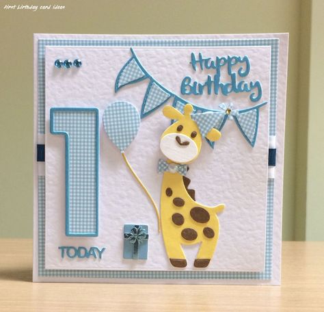 Scrapbook Birthday Cards, Die For, Cards Cricut, First Birthday Card, Baby Birthday Card, Baby Cards Handmade, Cricut Cuttlebug, Birthday Card Handmade, First Birthday Cards