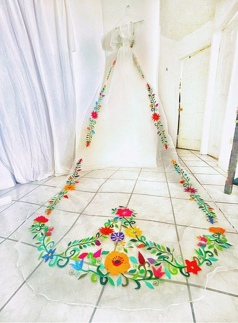 Piece The Veil, Mexican Inspired Wedding, Otomi Embroidery, Veil Length, San Ysidro, Master Piece, Handmade Sellers, Modern Bridal, The Veil