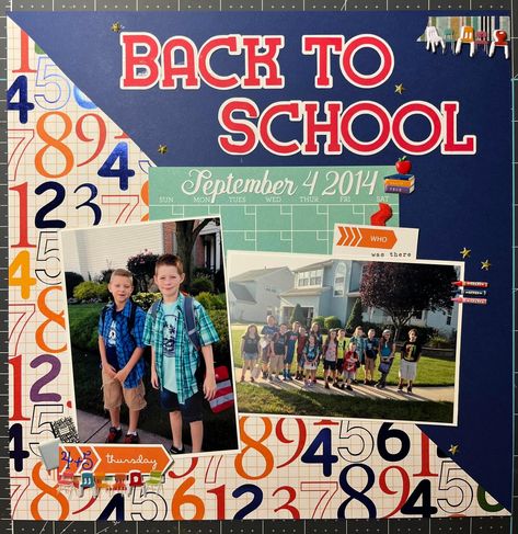 Grade School Scrapbook Layouts, School Page Ideas, Baseball Layouts, Scrapbook 2024, School Memories Scrapbook, School Layout, School Layouts, Scrapbooking Idea, Scrapbook School