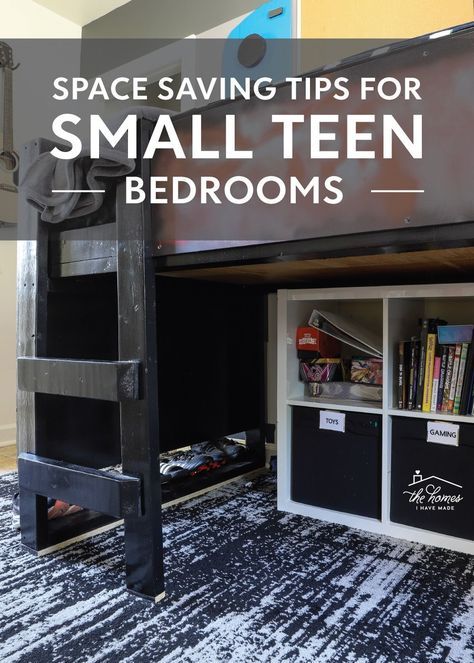 Space Saving Teenage Bedroom, Set Up Small Bedroom, Teenage Room Organization Ideas, Box Room Layout Ideas, Maximizing Small Spaces Bedroom, Small Shared Teen Bedroom, Small Bedroom For Teen Boy, Small Bedroom Teenage Girl, Teenage Small Bedroom Ideas