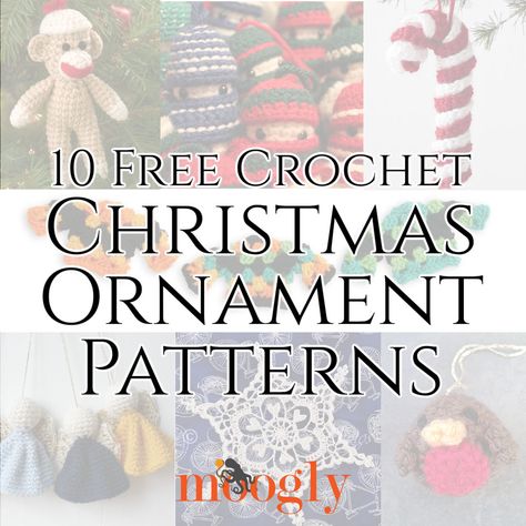 10 Free Crochet Christmas Ornament Patterns Appreciation For Friends, Crochet Ornaments Free Pattern, Moogly Crochet, Crochet Halloween Costume, Cloche Hat Pattern, Knit Christmas Ornaments, Crochet Hairband, Crochet Letters, Crochet Christmas Ornaments Free