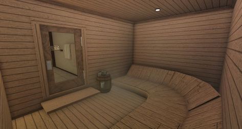 Bloxburg Sauna, Blocksburg Room Ideas￼, Collage Des Photos, Dream Mansion, Sauna Room, Outdoor Spa, Beauty Spa, House Inspo, New Room