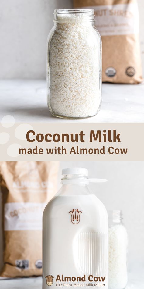 Homemade Coconut Milk, Almond Cow, Coconut Meat, Make Coconut Milk, Fresh Coconut, Vegan Alternatives, Nut Milk, Milk Recipes, Toasted Coconut