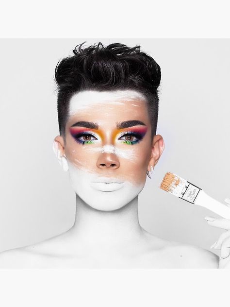 "JAMES CHARLES MAKE UP PAINTBRUSH" Sticker by monroes | Redbubble Makeup Zombie, Drag Make-up, Charles James, Makijaż Smokey Eye, Creative Eye Makeup, Creative Makeup Looks, James Charles, Fantasy Makeup, Beauty Guru