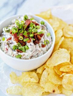 Caramelized Onion Bacon Blue Cheese Dip Cheese Chip Dip, Blue Cheese Dip Recipe, Blue Cheese Dip, Bacon Dip, Caramelized Onion, Food Board, Cheese Dip, Easy Dishes, Milk Recipes