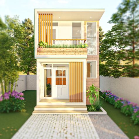 2 Storey Small House, Compact House Design, Small Bungalow House Design, Cottage Floorplan, Diorama Room, House Structure Design, Small House Exterior, Small Bungalow, Home Styles Exterior