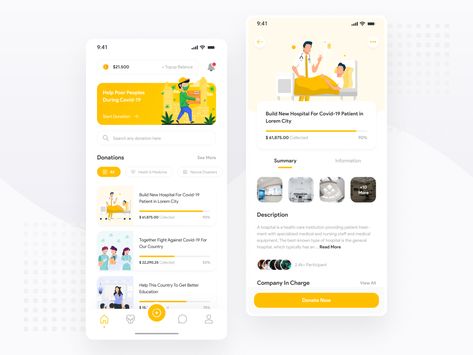 Charity/Donation Exploration - Mobile App Volunteer App, Charity App, Card Ui, App Promotion, Donation Page, Charity Donation, New Hospital, Dashboard Ui, Charity Organizations