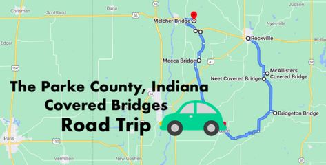 Hop In The Car And Visit 8 Of Indiana's Covered Bridges In One Day Indiana Travel, Covered Bridge, Old Bridge, Air B And B, Covered Bridges, In The Car, Paris Travel, Stuff To Do, Places To Travel