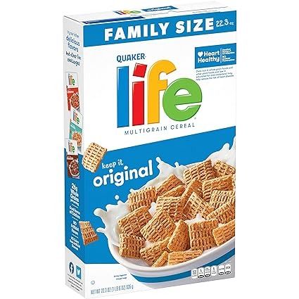 Amazon.com: Quaker Life Original Cereal, 22.3OZ Box Life Cereal, Free Coupons By Mail, Whole Grain Foods, Toaster Pastry, Quaker Oats, Coupons By Mail, Oats And Honey, Oats Quaker, Baked Oats