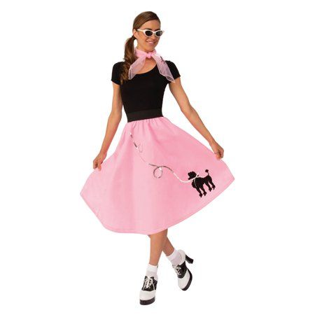 Womens Poodle Skirt, Multicolor 1950s Poodle Skirt, Poodle Applique, Poodle Skirt Costume, Poodle Skirt Outfit, Poodle Dress, Sock Hop, Black Halloween Dress, Poodle Skirt, Camp Ideas