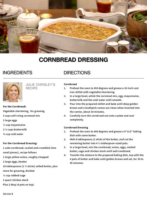 Julie Chrisley, Todd Chrisley, Chrisley Knows Best, Dressing Recipes Cornbread, Cornbread Stuffing, Celebrity Recipes, Cornbread Dressing, Turkey Recipe, Holiday Side Dishes