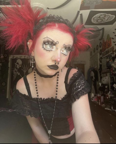 Ruby Gloom, Rosary, Piercings, Choker, Ruby, Makeup, Red, On Instagram, Instagram