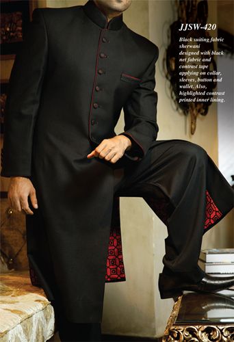 Wedding Mens Wear, Mens Wedding Wear, Black Sherwani, Junaid Jamshed, Latest Mens Wear, Sherwani For Men Wedding, Mens Wear Wedding, Male Outfits, Indian Groom Wear