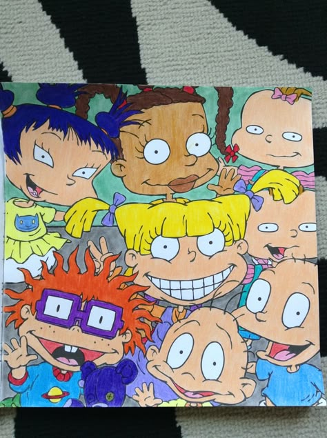 Nickelodeon's The Splat Coloring The 90s Adult Coloring Book #Rugrats 90s Canvas Painting Ideas, Rugrats Painting Canvas, Rugrats Sketch, Rugrats Drawings, Rugrats Painting, Nickelodeon Coloring Pages, 90s Painting Ideas, 90s Cartoon Canvas Painting, Disney Canvas Paintings