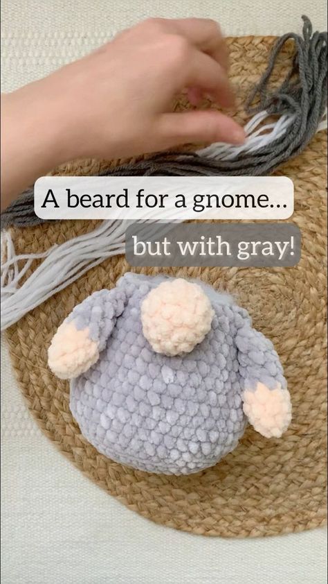 Crochet Gnome Beard Pattern, Crochet Plush Gnome Pattern, Gnome Beard From Yarn, Crochet Gnome Beard, Gnome Pattern, Grey Beards, Crochet Shop, Gnome Patterns, Thanks To Everyone