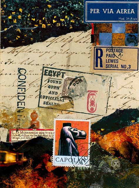 Nick Bantock, Postal Art, Retro Collage, Going Postal, Decorated Envelopes, Envelope Art, Artist Models, Original Collage, Ink Stamps