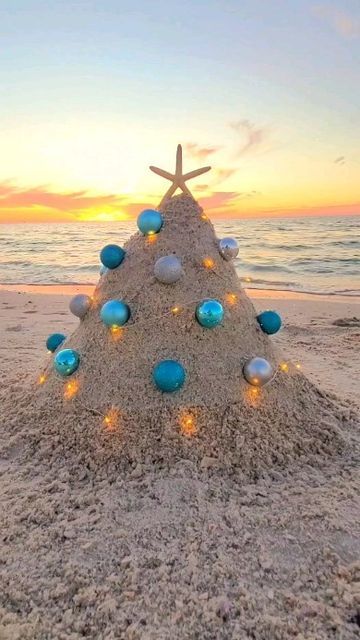 Floridalust 🌴 FL + wanderlust on Instagram: "Have yourself a ✨️beachy✨️ little Christmas 🌴🎄 #merrychristmas #beachylittlechristmas #beachytree #christmasinflorida #christmasinthesand #itwillallbeokay" Beach Christmas Card Photo, Beach Christmas Pictures, Christmas Beach Photos, Beachy Christmas Decor, Christmas On The Beach, Beachy Christmas Tree, Beach Christmas Card, Wine Cork Crafts Christmas, Cork Crafts Christmas