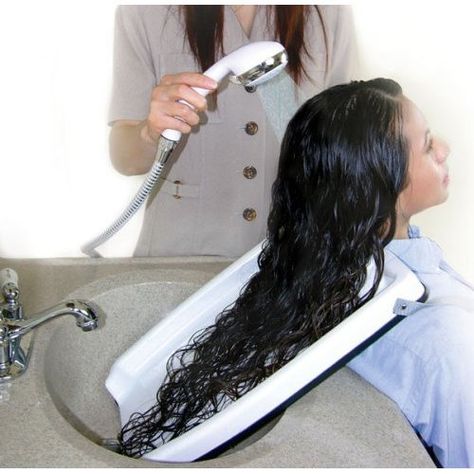 HAIR WASHING TRAY (FOR HOME OR SALON - USE WITH CHAIR OR WHEEL CHAIR!) Hair Washing Sink, Portable Shampoo Bowl, Home Salon Ideas, Home Hair Salon, At Home Salon, Home Hair Salons, Hair Salon Ideas, Home Beauty Salon, Dream Salon