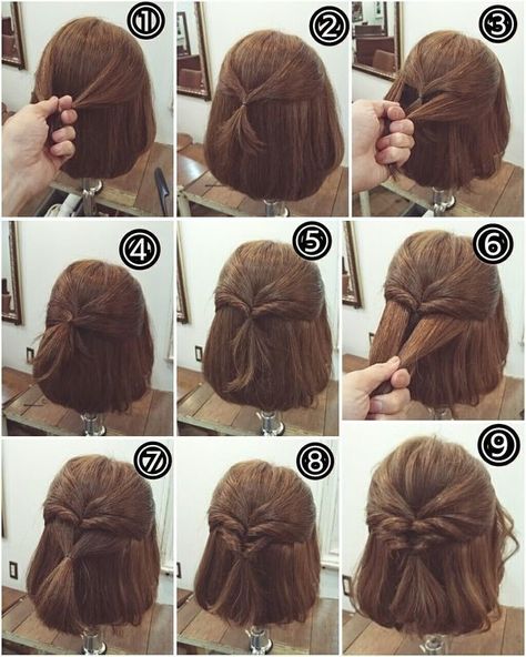 Heatless Hair Curlers, Twist Ponytail, Heatless Hairstyles, Hairdos For Short Hair, Easy Hairstyle, Peinados Fáciles Para Cabello Corto, Braid Ideas, Penteado Cabelo Curto, Hair Curlers