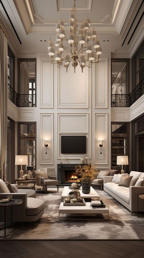 Classic Living Room Interior Design, Neoclassical Interior Design, Mansion Living Room, Old Money House, Mansion Living, Neoclassical Interior, Luxury Living Room Design, American House, Classic Living Room