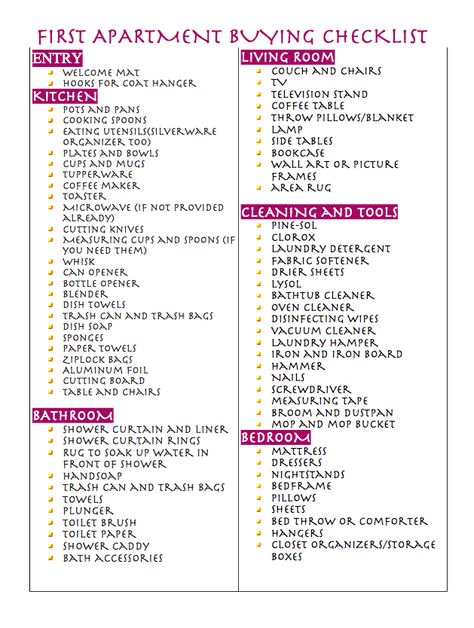 New Home Checklist, First Apartment Checklist, Apartment Hacks, Apartment Needs, Apartment Checklist, Apartment Goals, Apartment Decoration, Decor Studio, 1st Apartment