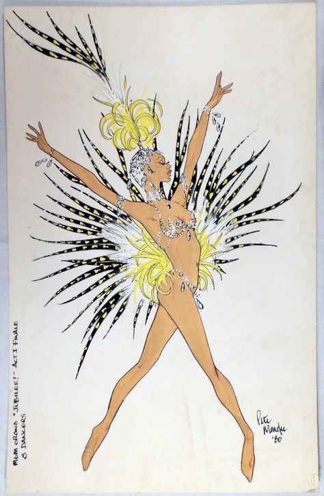 Pete Menefee, Costume Illustration, Costume Design Sketch, Showgirl Costume, Theatre Inspiration, Pen Painting, Burlesque Costumes, Gouache Paint, River Song