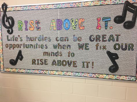 Song Lyric Bulletin Boards, Music Bulletin Board, Rise Above It, Music Bulletin Boards, Show Choir, Bulletin Board Ideas, Song Lyric, Library Ideas, Rise Above