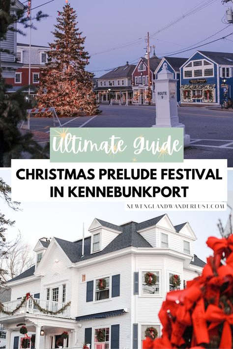 Named as one of the best Christmas towns in New England, the charming coastal town in Kennebunkport, Maine is a true bucket list holiday destination. Using this guide, get insider tips on planning your holiday getaway to Kennebunkport, including cozy places to stay, the best things to do during the festival, where to eat, tree lighting ceremonies, caroling, holiday markets, the best Christmas decorations, and amazing places for shopping. Kennebunkport Maine Christmas, Christmas In Maine, Maine Christmas, Best Christmas Decorations, Kennebunk Maine, Christmas Towns, Bucket List Holidays, New England Coast, Holiday Getaway