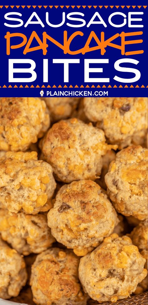 Sausage Pancake Bites, Recipes With Maple Sausage, Appetizers Savory, Pancake Mix Uses, Sausage Breakfast Muffins, Football Friday, Pancake Mix Recipe, Breakfast Sausage Recipes, Pancake Mix Recipes