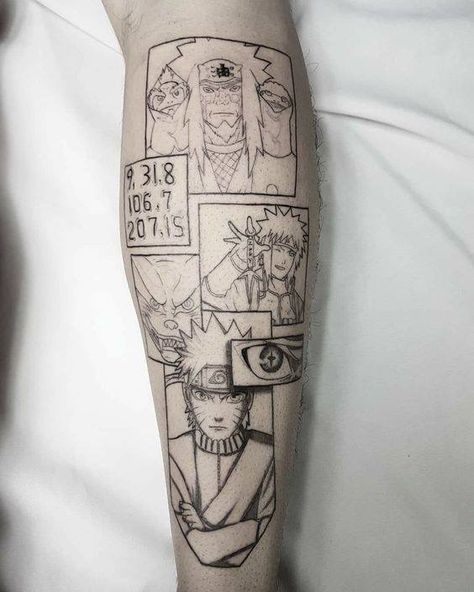 Jiraya Tattoo Ideas, Toad Sage, Naruto Tattoo Ideas, Tato Naruto, Family First Tattoo, Mangas Tattoo, Tato Paha, Comic Tattoo, Elements Tattoo