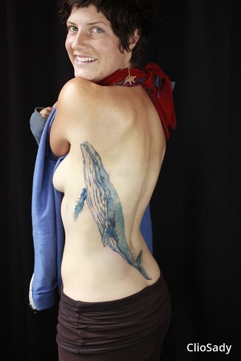 Blue Whale Tattoo, Whale Tattoo, Tattoo On Back, Whale Tattoos, A Whale, Blue Whale, Back Tattoo, Tattoo On, On Back