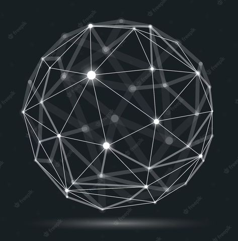 Premium Vector | Abstract 3d mesh sphere vector illustration, dots connected with lines technology polygonal object, dynamic tech and science lattice, with realistic depth of field effect. Satellite Image, Depth Of Field, Abstract 3d, Lattice, Premium Vector, Graphic Resources, Vector Illustration, Dots, Science