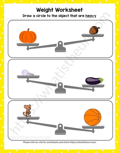 We have created a beautiful worksheet to teach the concept of heavy and light to kids.  The preschool kids need to understand which is heavier through scale.  So, we have created 5 different pages with pictures, please download the PDF Heavy and Light Worksheets for Preschool Kids Heavy Light Worksheet, Activity Pages For Kids Free Printables, Nursery Worksheets, Preschool Crafts Fall, Kindergarten Songs, English Activities For Kids, Kids Worksheets Preschool, Worksheets For Preschool, Preschool Coloring Pages