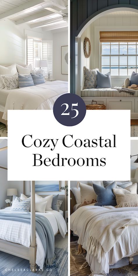 So, you want to give your bedroom a coastal makeover? Great choice! Coastal décor is all about creating a space that feels calm, breezy, and just a bit like a vacation by the sea. Imagine walking into your bedroom and instantly feeling like you’re at a beach house, with soft colors, natural materials, and those little touches that scream "beach vibes." If you’re not sure where to start, don’t worry—I’ve got you covered. We’re going to go through 25 fantastic ideas to help you turn your bedroom into a coastal paradise. Bedroom Ideas Soft, Coastal Decor Bedroom, Calm Bedroom Ideas, Cozy Coastal Bedroom, Coastal Cottage Bedroom, Costal Bedroom, Coastal Bedroom Ideas, Interesting Homes, Modern Coastal Bedroom