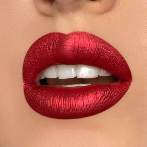 Storybook Cosmetics, Mac Lipstick Shades, Metallic Liquid Lipstick, Apply Lipstick, Metallic Liquid, Perfect Red Lips, Red Crochet, Lips Shades, How To Apply Lipstick