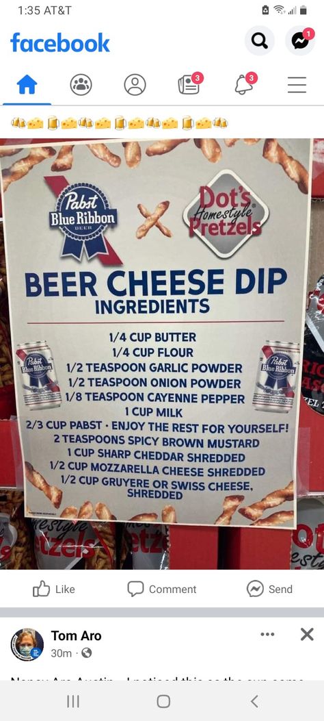 Pabst Blue Ribbon Beer Cheese Dip, Beer Pretzel Dip, Pretzel Beer Cheese Dip, Pbr Beer, Holiday Party Treats, Hot Dips, Beer Pretzels, German Food Authentic, Cheese Dips