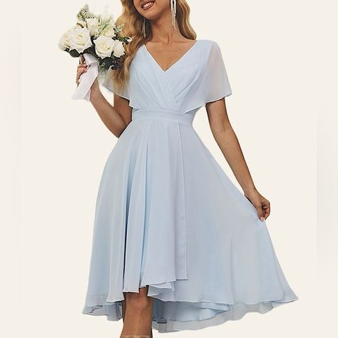 Bridesmaid Dress Styles Short, Light Blue Bridesmaid Dresses Long, Baby Blue Bridesmaid, Powder Blue Bridesmaid Dress, Baby Blue Bridesmaid Dresses, Ice Blue Bridesmaid Dress, Dreamy Romance, Blue Bridesmaid Dresses Short, Light Blue Bridesmaid Dresses