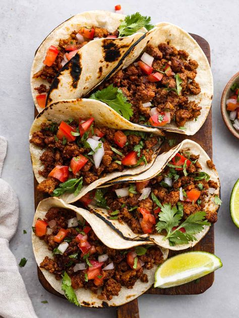 Taco Recipes Ground Beef, Chorizo Tacos, Slow Cooker Barbacoa, Cilantro Recipes, Mexican Chorizo, Chorizo Recipes, Barbacoa Beef, The Recipe Critic, Turkey Burger Recipes