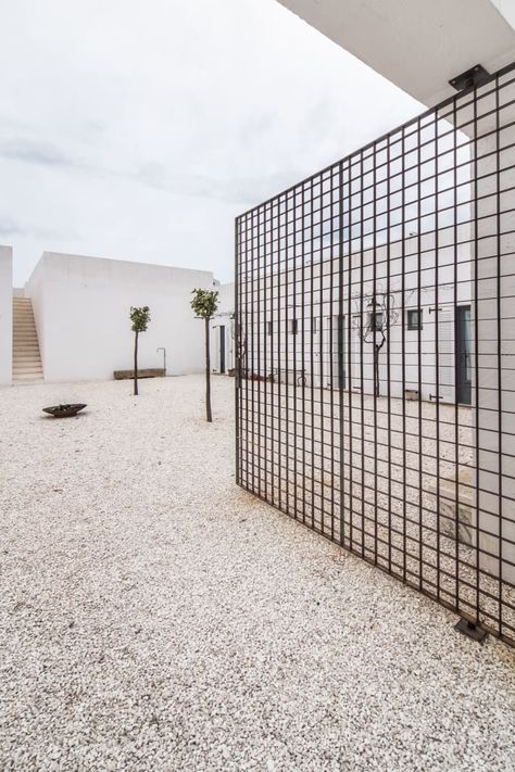 Andrew Trotter, Cédric Dasesson · MASSERIA MOROSETA · Divisare Andrew Trotter, Masseria Moroseta, Ostuni Puglia, Outdoor Interior Design, Interior Windows, Mediterranean Homes, Trotter, Fence Design, Gate Design