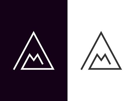 Mountains Logo Design, Mountain Logo Design Graphics, M Mountain Logo, Mountains Logo, Tent Logo, Hiking Logo, Mountain Logo Vector, Alliance Logo, Architect Logo