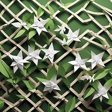 A jasmine plant gracefully climbs up a trellis, weaving its slender vines through the lattice with natural elegance. Its delicate, star-shaped flowers, pure white or soft yellow, contrast beautifully with the lush green leaves, creating a picturesque displ • Millions of unique designs by independent artists. Find your thing. Jasmine Plant, Soft Yellow, Origami Art, Settings App, Lush Green, Iphone Case Design, Star Shape, Pure White, Natural World