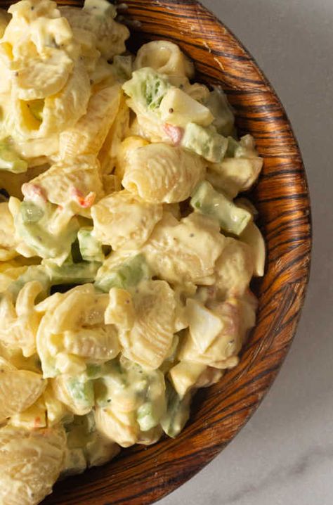 Amish Pasta Salad, Amish Pasta, Quick Pasta Salad, Amish Macaroni Salad, Cauliflower Cheese Soups, Creamy Peas, Creamy Pasta Salads, Cooking Panda, Grandma Cooking