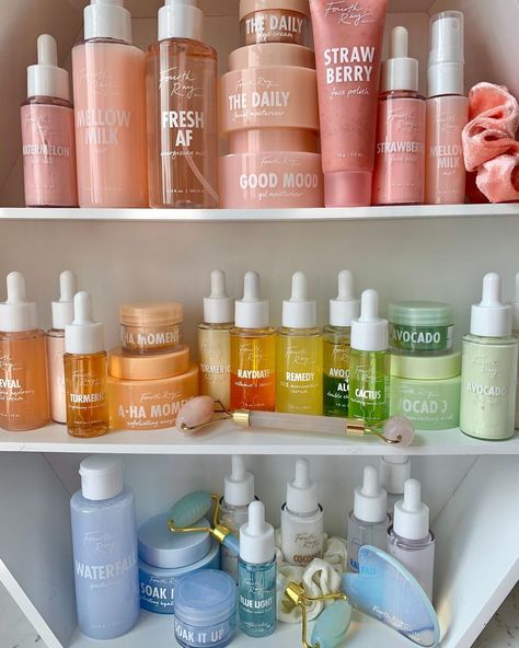 happy #ShelfieSunday 🌈 show us your colorful collection by using the #FourthRayBeauty !! - @lapetitechicmommy #skincare #shelfie #colorful… Colorful Skincare, Asthetic Skincare, Skincare Shelfie, Skincare Board, Fourth Ray, Fourth Ray Beauty, Organization Aesthetic, Face Polish, Skincare Collection